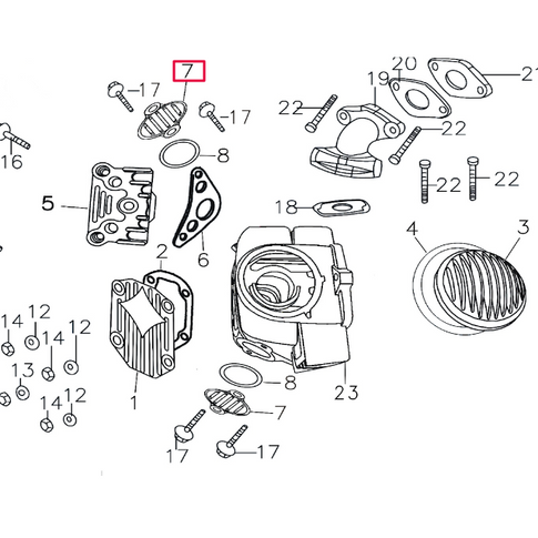Tapa balancín Pitbike motor 150-3/E 150-5 YX 208A032