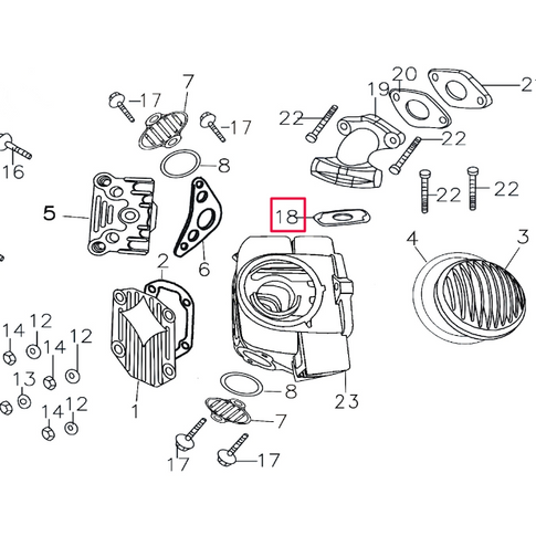 Junta tobera de admisión/culata Pitbike motor 150-3/E 150-5 YX 208B030