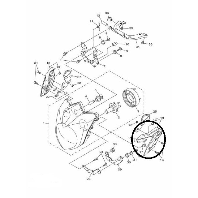 Tapa de faro delantero lateral izquierda Yamaha XJ6 20S-28330-00-Y9