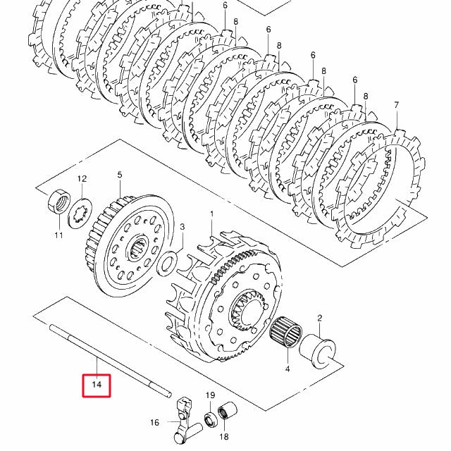 Varilla empujador embrague Suzuki RM 125 01-12 23110-36F00-000