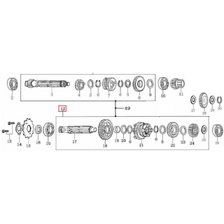 Eje secundario cambio Pitbike motor 155Z Zongshen