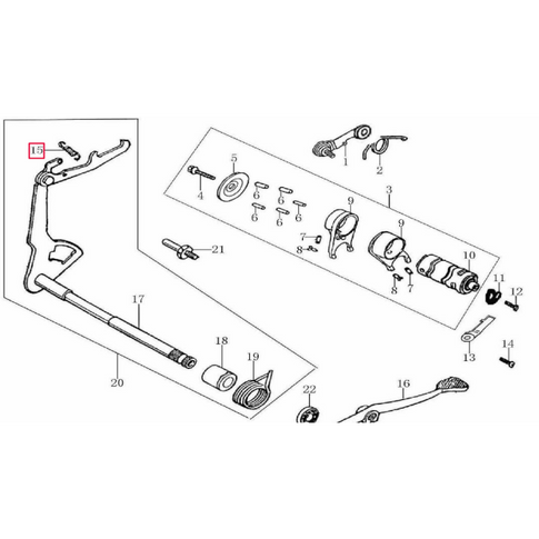 Muelle tensión eje pedal de cambio Pitbike Zongshen 155Z 24318-D002-0000