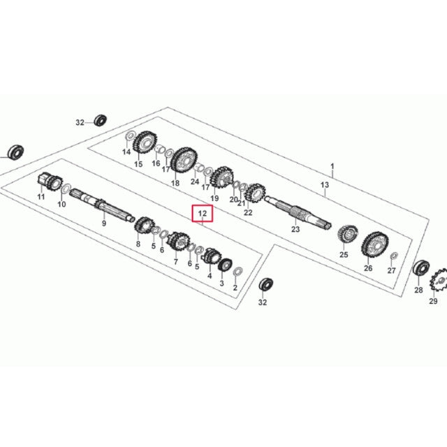 Arbol primario Rieju Tango 250 18.7 cm