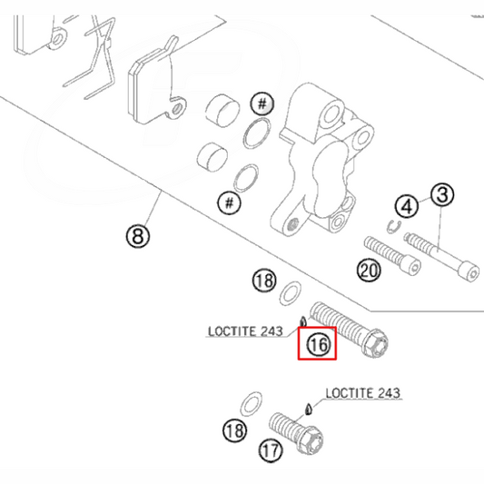 TX40 hexagonal screw M8x40mm KTM