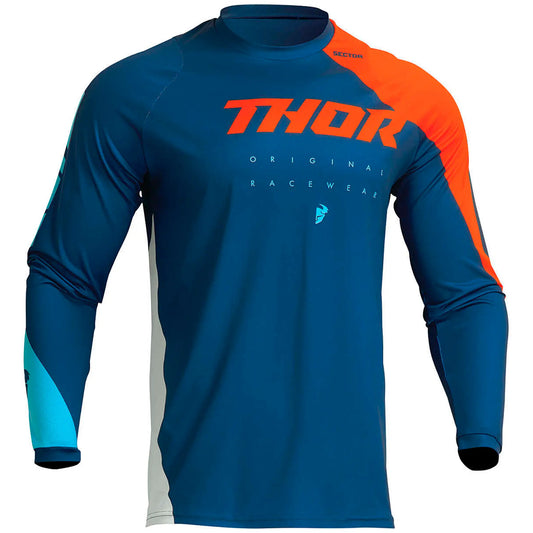 Camiseta MX Thor Youth Sector Edge - Azul/Naranja