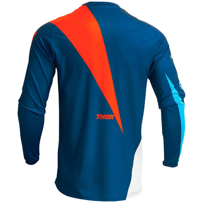 Camiseta MX Thor Youth Sector Edge - Azul/Naranja