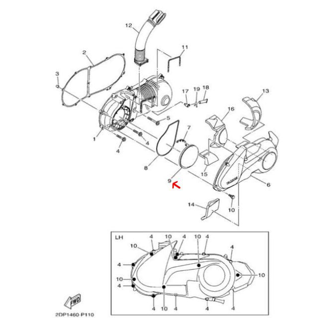 Filtre cache variateur Yamaha N-Max 125 15-25
