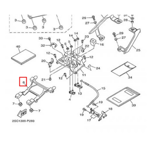 Soporte asiento piloto Yamaha MT-09 Tracer 15-16 / Tracer 900 17-19 2PP247080000