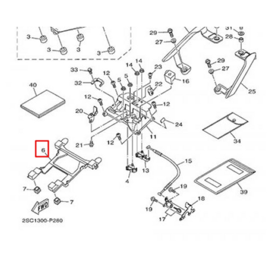 Soporte asiento piloto Yamaha MT-09 Tracer 15-16 / Tracer 900 17-19 2PP247080000