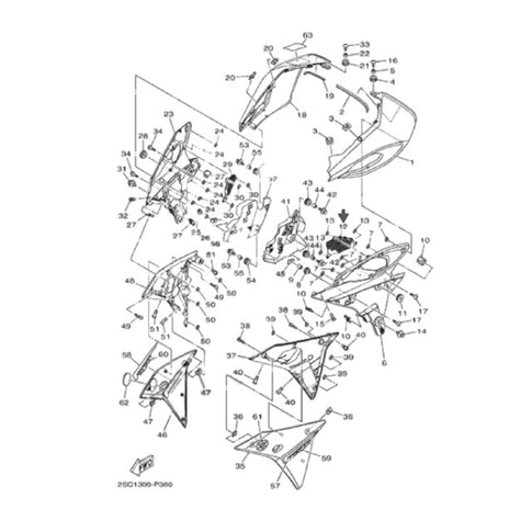 Grille d’admission d’air avant gauche n°12 Yamaha MT-09 Tracer