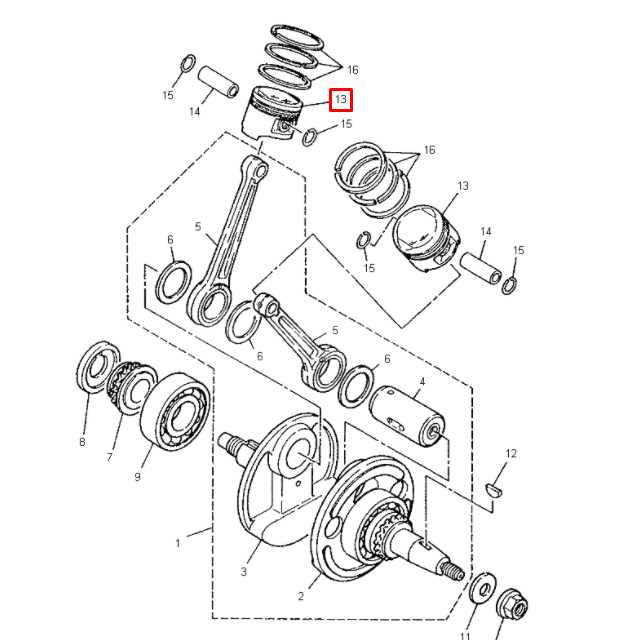 Pistón Yamaha XV Virago 250 04-08 2UJ-11636-00-00