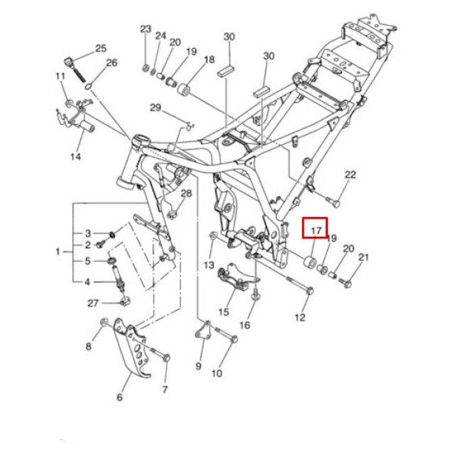 Rodillo tensor cadena de transmisión Yamaha DT 125 R 30X221780000