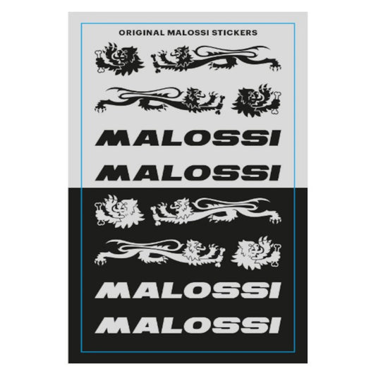 Pack d'autocollants 8x14cm Malossi noir-argent