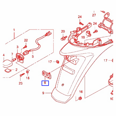 Catadrióptico Honda SH / S-Wing / Pes 125 33741-GT8-652
