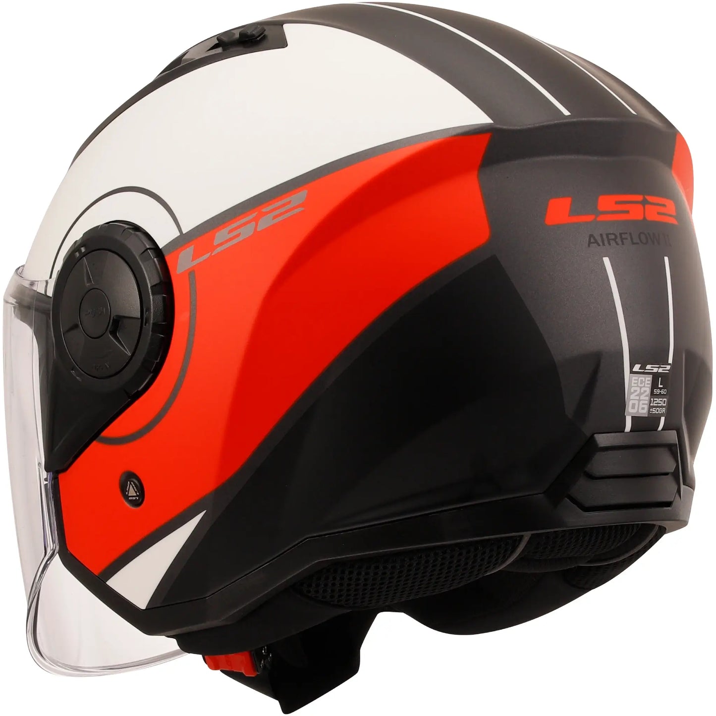 Casco LS2 OF616 Airflow II Cover - Blanco/Rojo