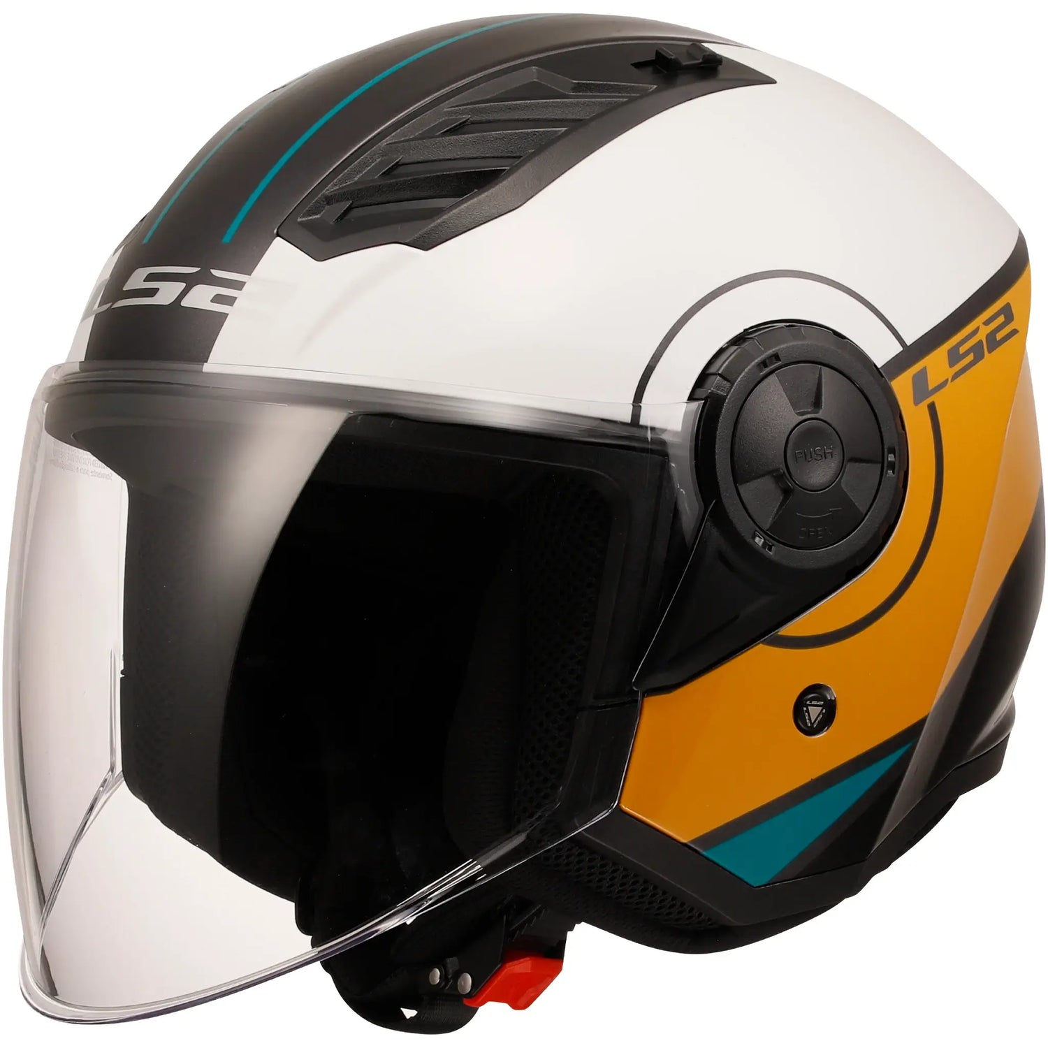Casco LS2 OF616 Airflow II Cover - Blanco/Naranja