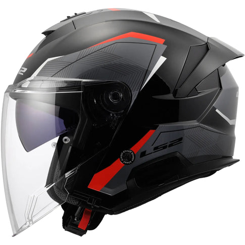 Casco LS2 OF618 Verso II Air - Negro/Rojo Brillo