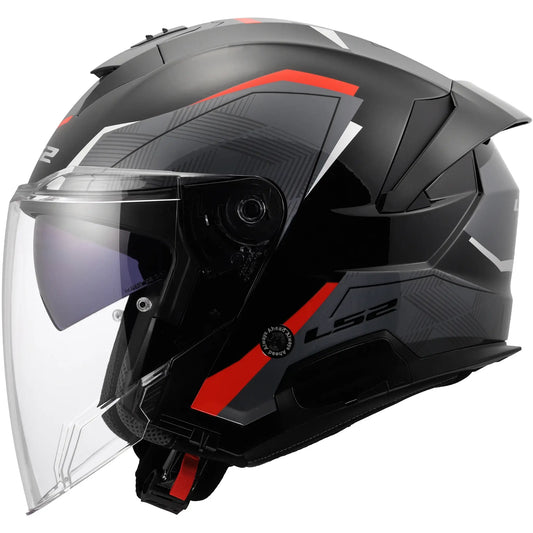 Casco LS2 OF618 Verso II Air - Negro/Rojo Brillo
