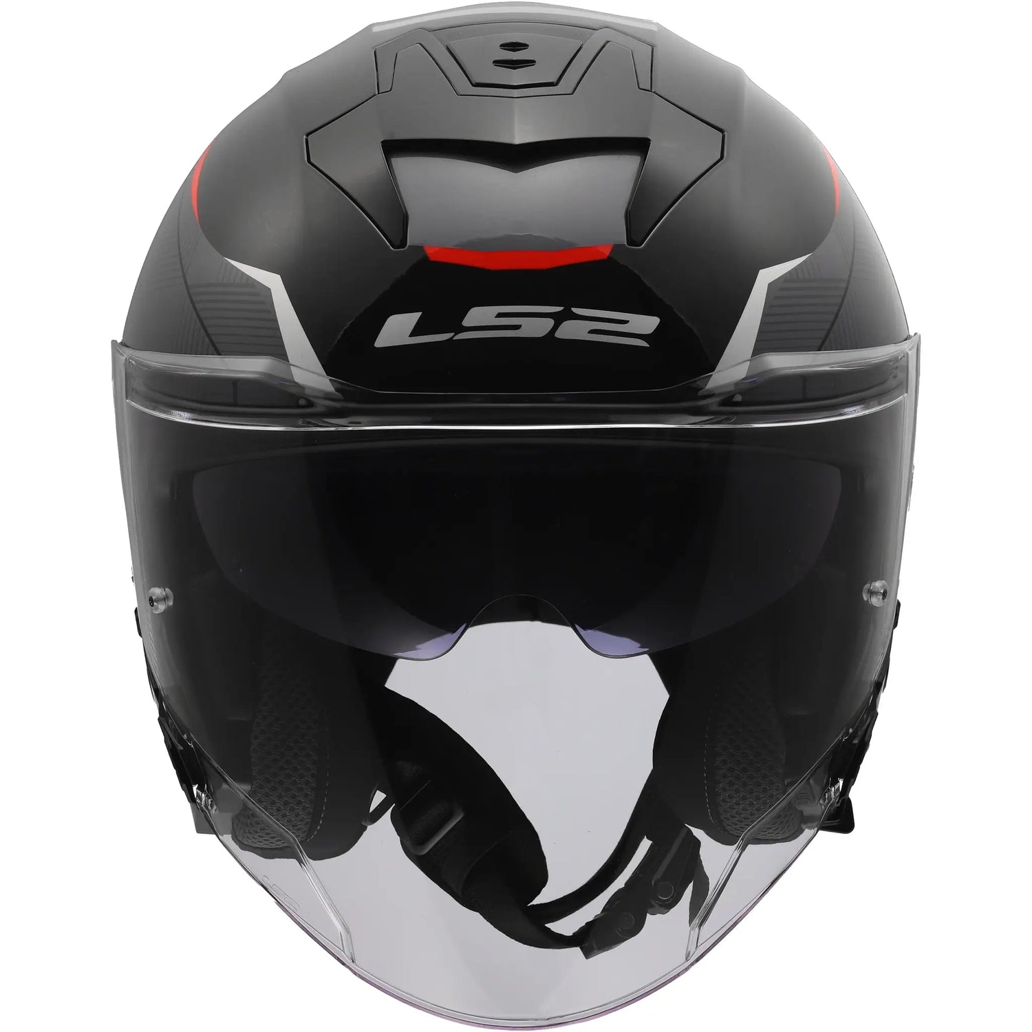 Casco LS2 OF618 Verso II Air - Negro/Rojo Brillo