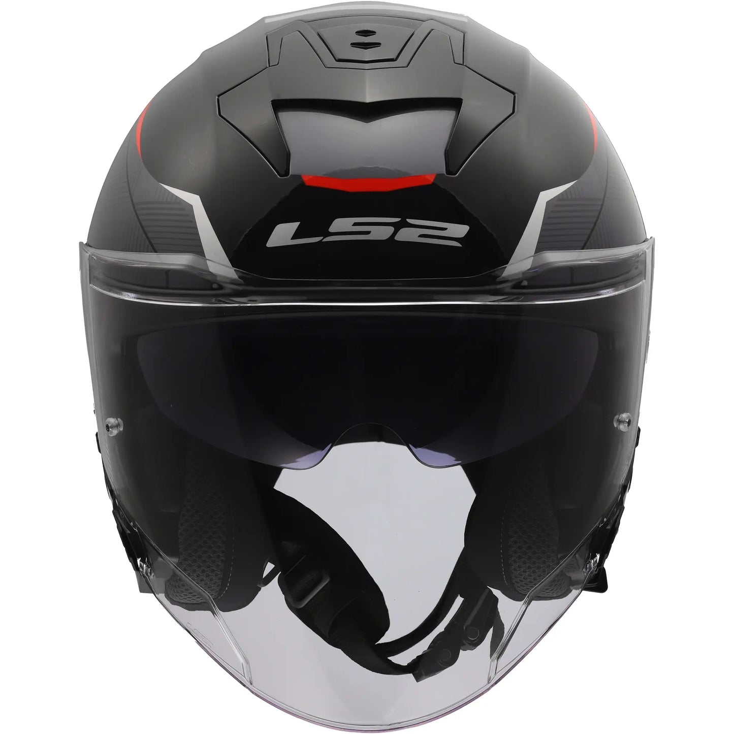 Casco LS2 OF618 Verso II Air - Negro/Rojo Brillo