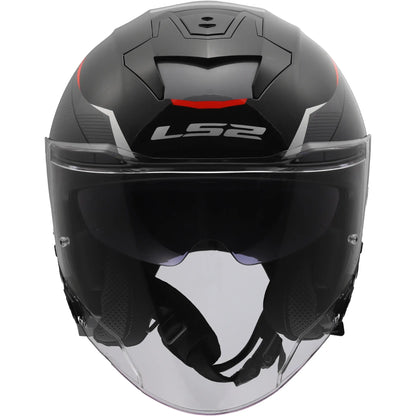 Casco LS2 OF618 Verso II Air - Negro/Rojo Brillo