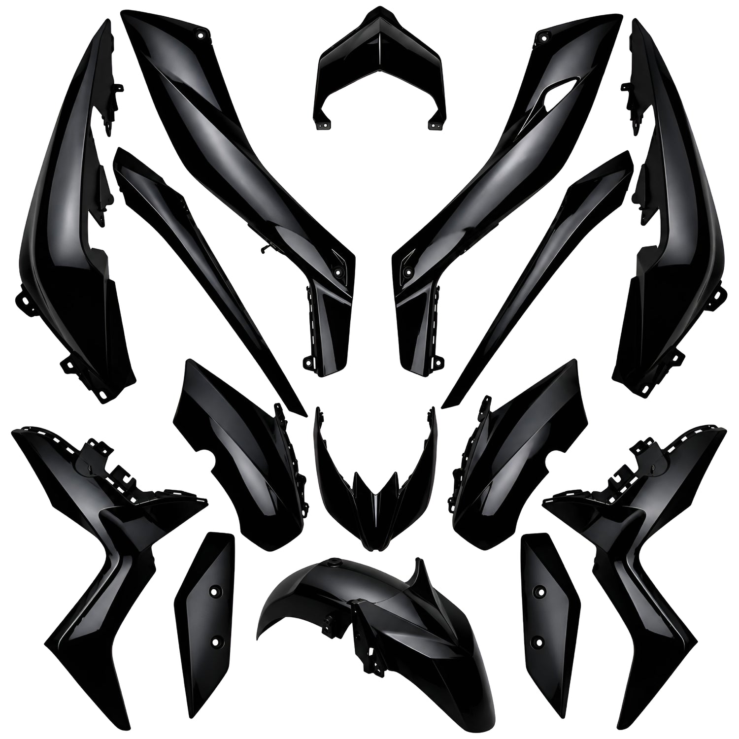 Kit carenado Yamaha X-Max 125/300 18-22 / X-Max 400 18-20 11 piezas  negro brillo TNT