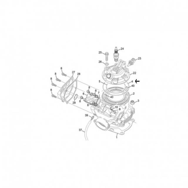 Joint torique de culasse extérieur 107x2 Sherco SE / SE-R 250-300 2T