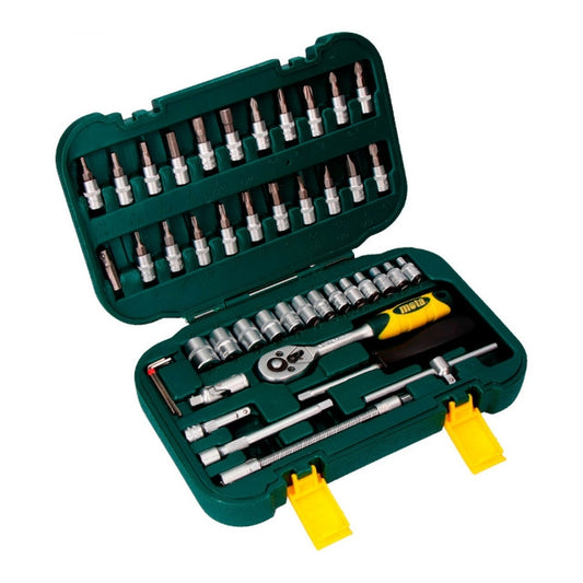 Ratchet / sockets and bits set 1/4" 45 pieces Mota