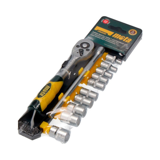 1/4" Ratchet and Sockets Kit 12 pieces Mota
