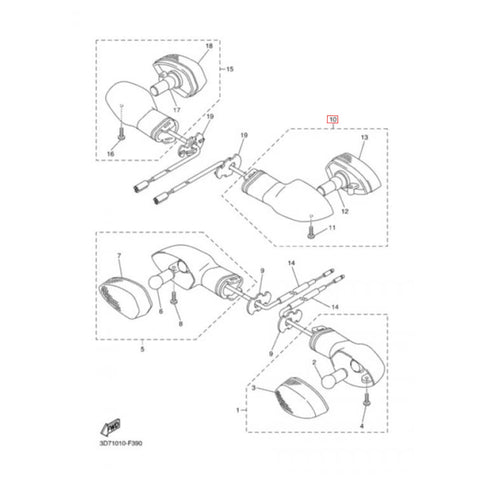 Pisca traseiro esquerdo Yamaha WR 250 R 08-15 