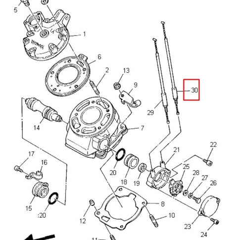 Cable 2 válvula de escape Yamaha DT 125 R/X 02-06 3RM1133F0000