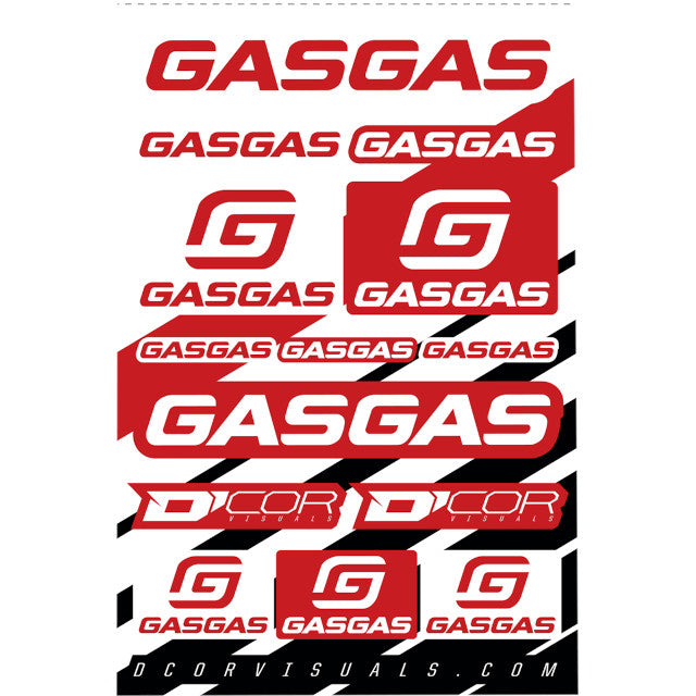 Kit pegatinas Gas Gas varias medidas D'Cor 40-65-100