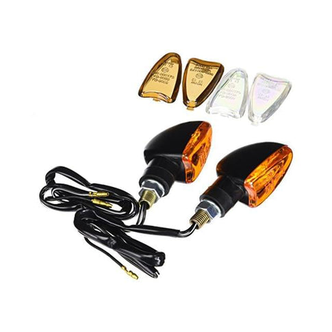 Intermitentes (Set) Puig Negro, brazo corto Cristal Ambar + Tulipa  + Tulipa Laser (ECE) 4175N