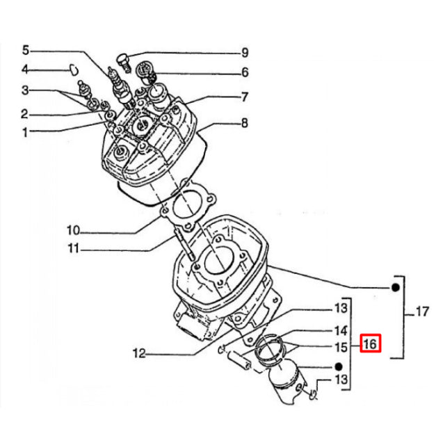 Pistón completo Gilera GSM / Hak / Eaglet / Surfer 50 4332984001