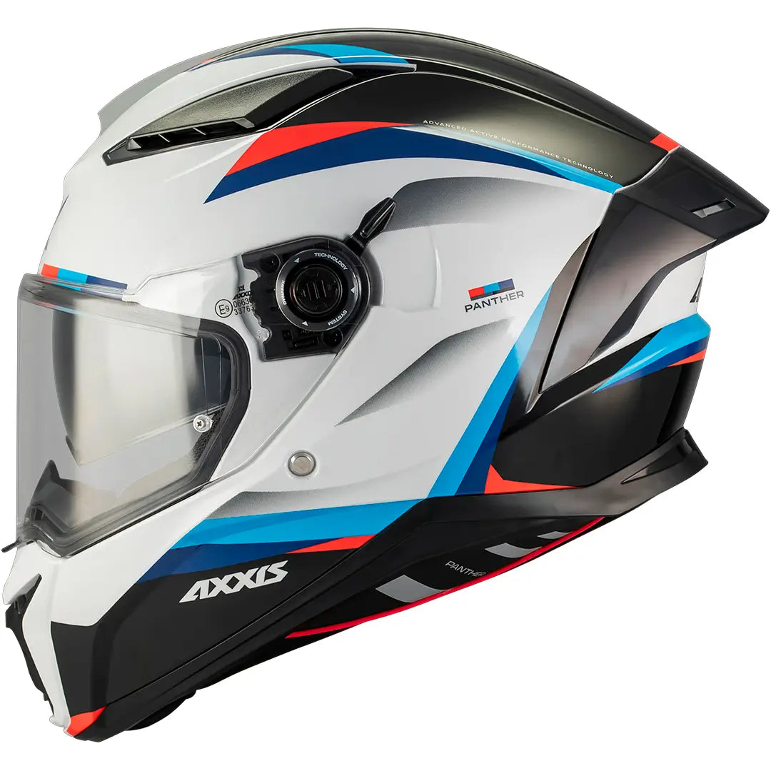 Axxis Panther SV Kernel A7 Helmet - White/Blue/Red Gloss