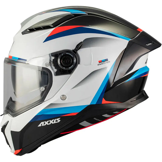 Axxis Panther SV Kernel A7 Helmet - White/Blue/Red Gloss