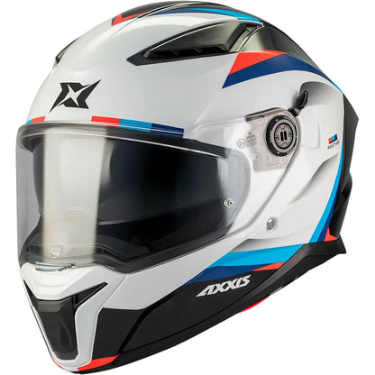 Axxis Panther SV Kernel A7 Helmet - White/Blue/Red Gloss