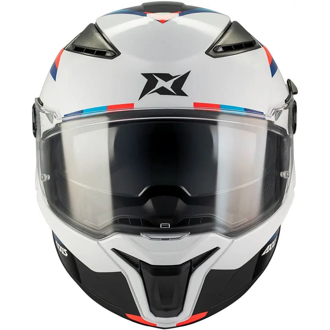 Axxis Panther SV Kernel A7 Helmet - White/Blue/Red Gloss