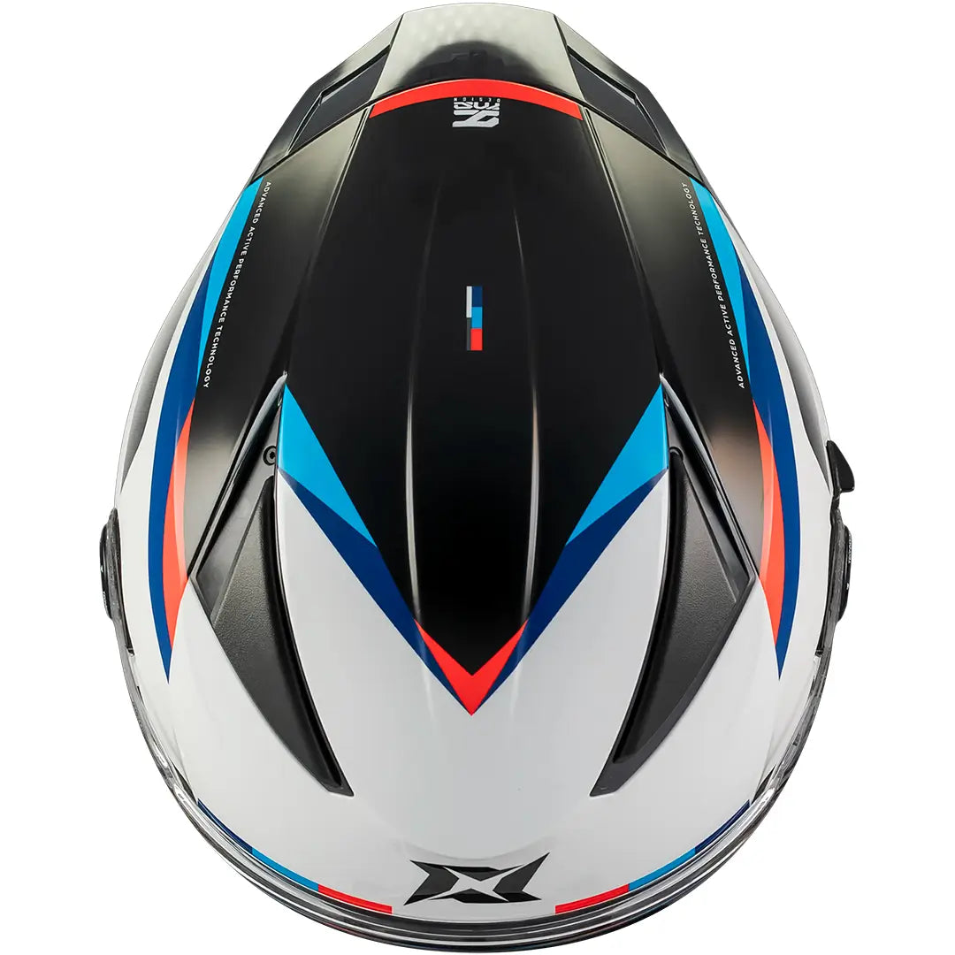 Axxis Panther SV Kernel A7 Helmet - White/Blue/Red Gloss