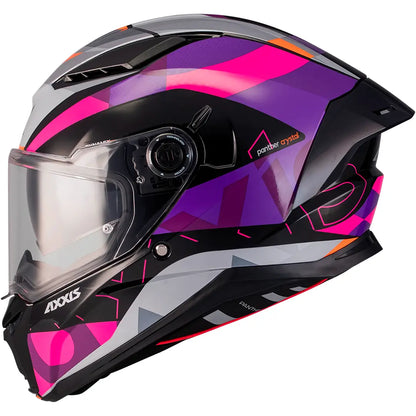 Axxis Panther SV Crystal B8 Helmet - Black/Pink Gloss