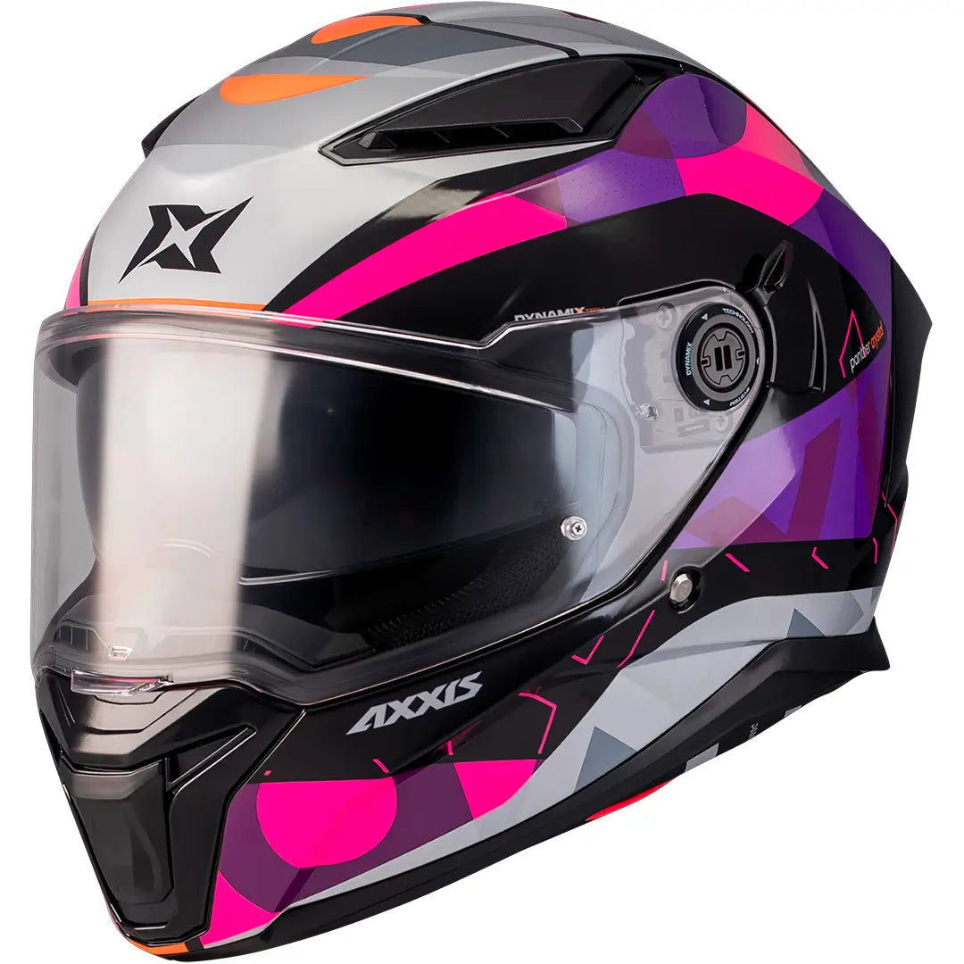 Axxis Panther SV Crystal B8 Helmet - Black/Pink Gloss