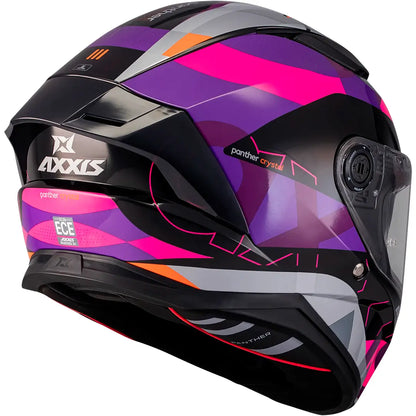 Axxis Panther SV Crystal B8 Helmet - Black/Pink Gloss