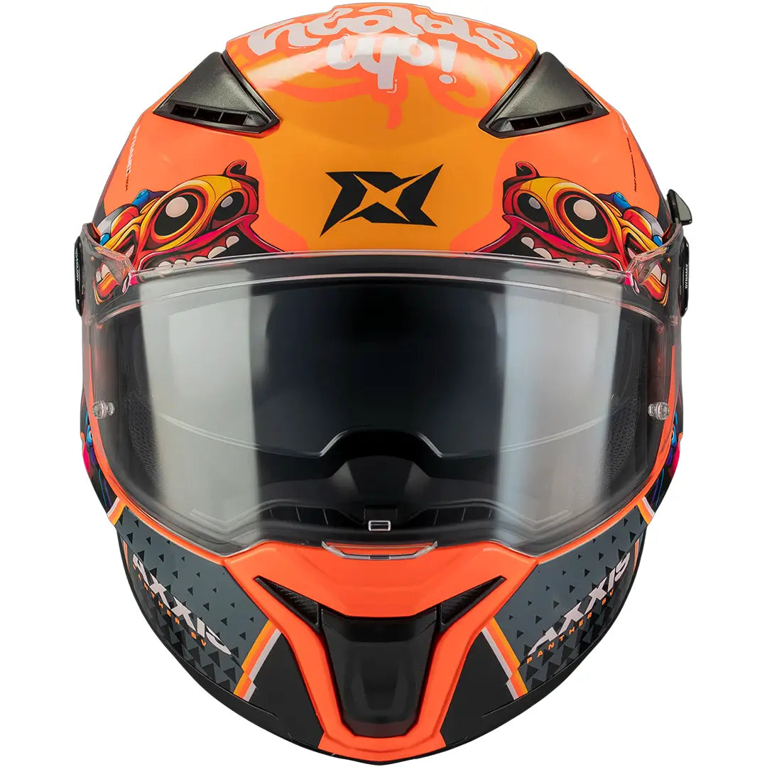 Axxis Panther SV Heads Up C4 Helmet - Black/Orange Gloss