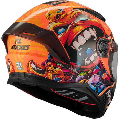 Axxis Panther SV Heads Up C4 Helmet - Black/Orange Gloss