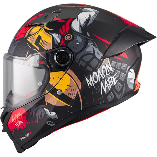 Casco Axxis Fenix Hoplita B5 - Negro/Rojo Mate