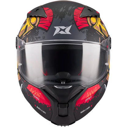 Casco Axxis Fenix Hoplita B5 - Negro/Rojo Mate