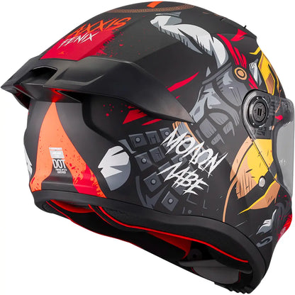 Casco Axxis Fenix Hoplita B5 - Negro/Rojo Mate