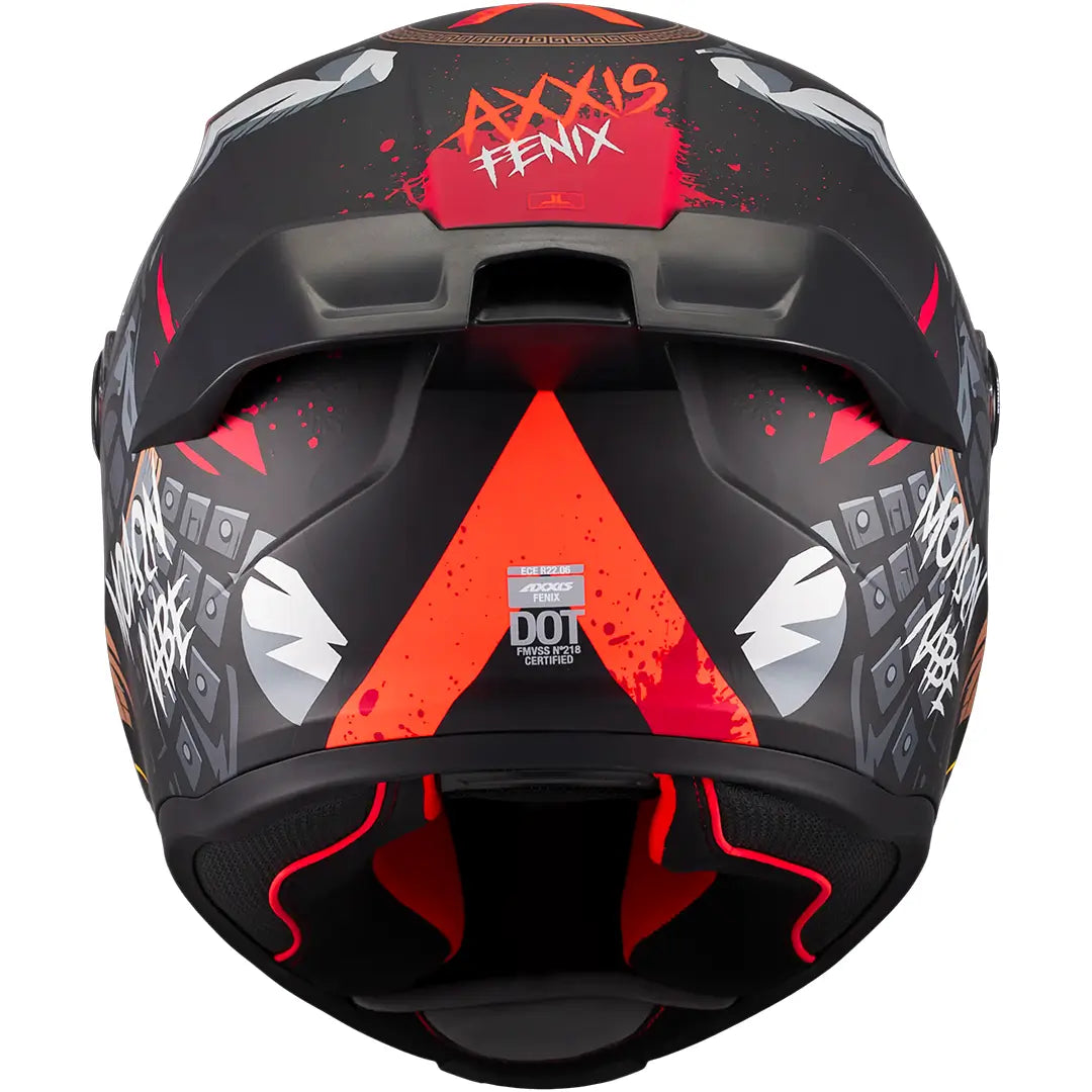 Casco Axxis Fenix Hoplita B5 - Negro/Rojo Mate