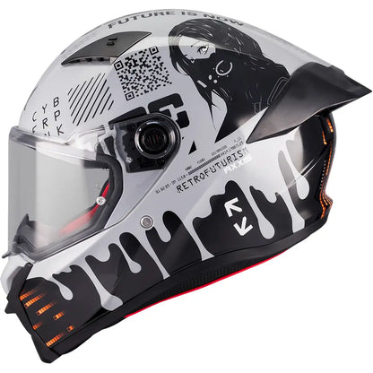 Casco Axxis Fenix Cyberpunk C4 - Negro/Gris Brillo