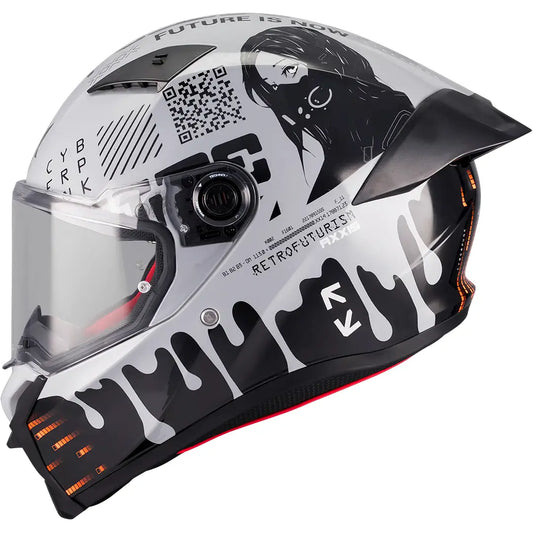 Casco Axxis Fenix Cyberpunk C4 - Negro/Gris Brillo